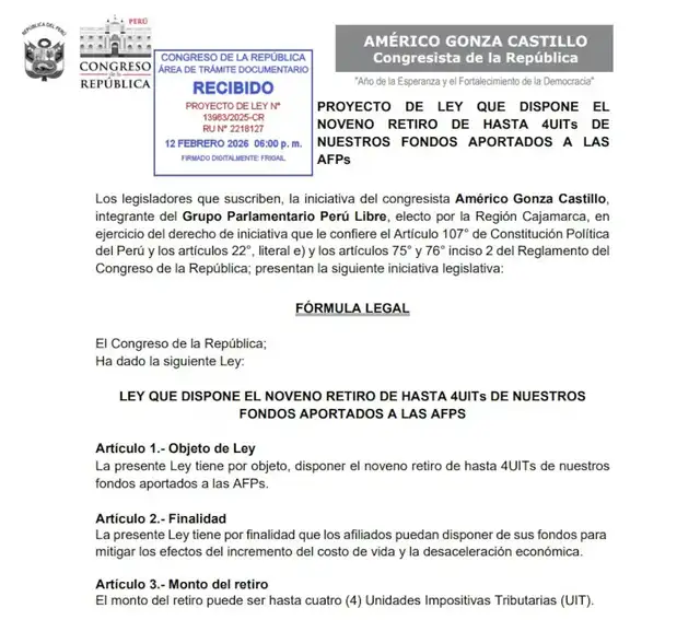 Proyecto de Ley N° 13963/2025-CR. Proyecto de Ley N° 13963/2025-CR.