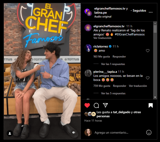 Publicación de Instagram de 'El gran chef famosos'.