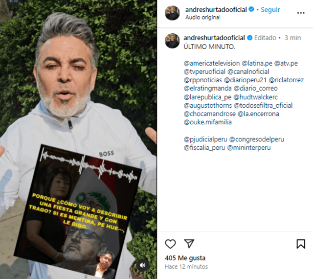 Andrés Hurtado reapareció en redes luego que Digimin revelara que no está habido.