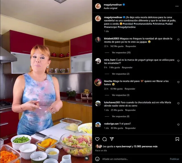 Magaly Medina publicó en Instagram una nueva receta navideña.   