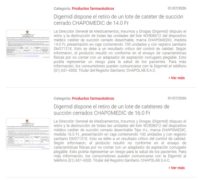 ¿Por qué ordenaron retirar del mercado farmaceutico lotes de cáteteres médicos? Indecopi responde. ¿Por qué ordenaron retirar del mercado farmaceutico lotes de cáteteres médicos? Indecopi responde.
