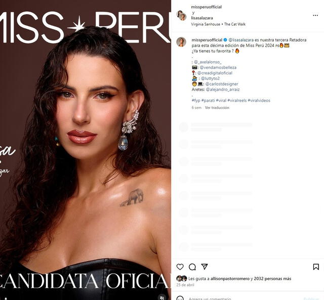 Lisa Salazar es una de las candidatas favoritas a ganar el Miss Perú 2024