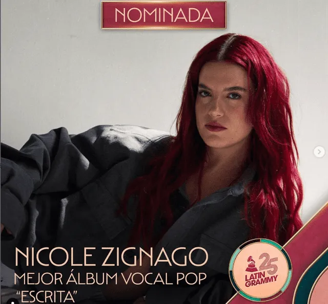 Nicole Zignago nominada a los Latin Grammy 2024.  