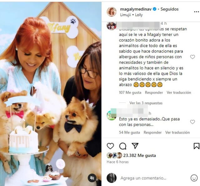 Magaly Medina celebra orgullosa los cumpleaños de sus perritos.