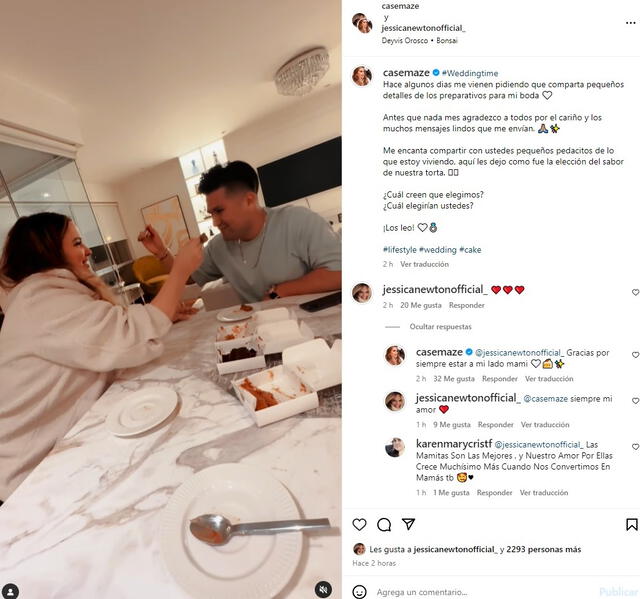 Cassandra Sánchez y Deyvis Orosco alistan detalles antes de su boda/ Instagram Cassandra Sánchez y Jessica Newton.