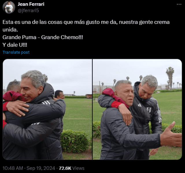 'Chemo' del Solar y el 'Puma' Carranza se reconcilian en Campo Mar y Universitario está feliz.