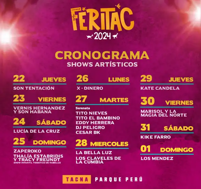 <em>Tito El Bambino y artistas llegarán a Tacna. Captura: Facebook</em>   