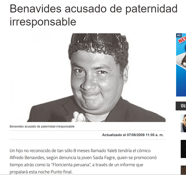 paternidad de Alfredo Benavides.