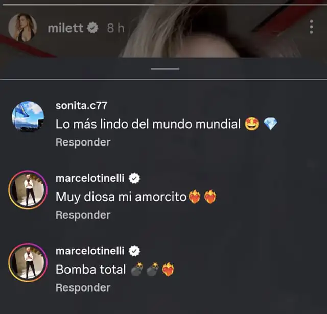 Marcelo Tinelli le mandó románticos mensajes a Milett Figueroa .  