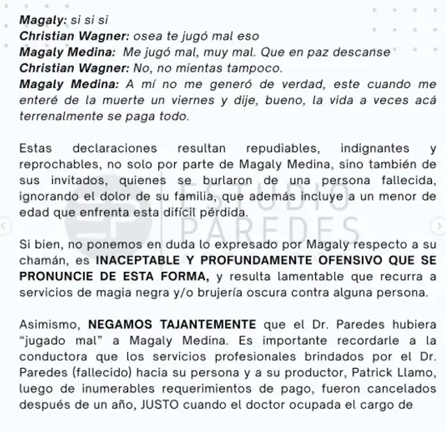 Familia de Iván Paredes denunciará a Magaly Medina, Yaco Eskenazi y Loco Wagner por burlas sobre su muerte 