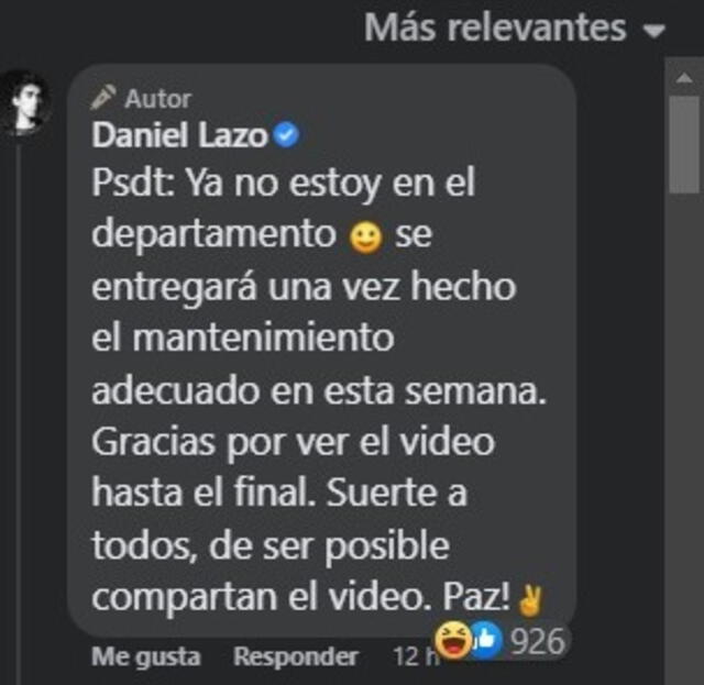 Facebook Daniel Lazo.   