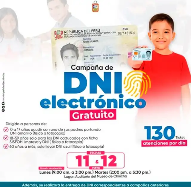 ¡Atención! Reniec confirma locales y horarios para el trámite de DNI GRATIS este 12 de mayo.