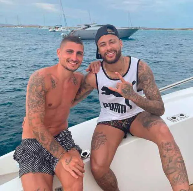 Neymar disfruta con sus amigos en el mar. | Fuente: Instagram.   