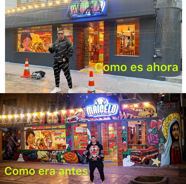 Tras observaciones a su restaurante, Maicelo tuvo que cambiar la fachada de su local (Captura: Instagram)   