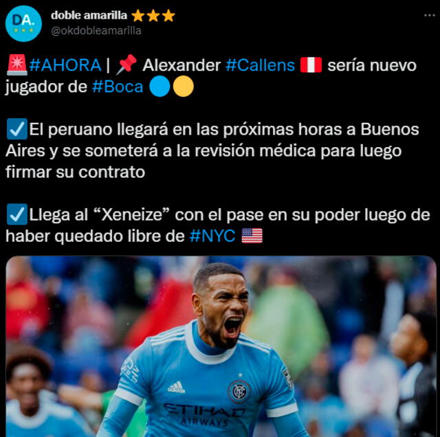 Alexander Callens jugará en Boca Juniors. / Imagen: Twitter.   