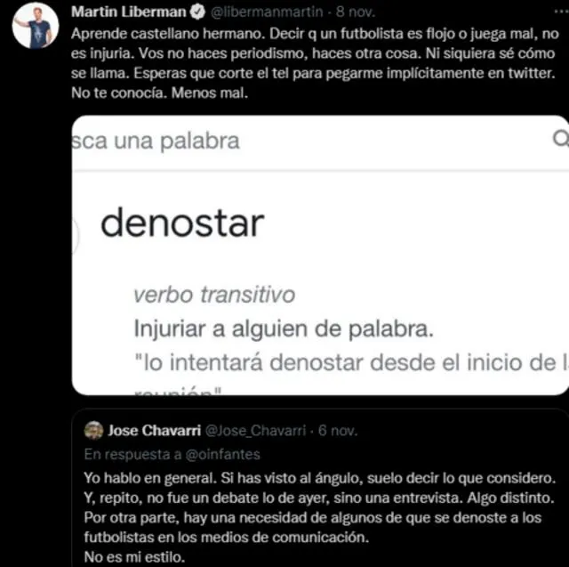 El fuerte mensaje de Martín Liberman contra José Chávarri. | FUENTE: Twitter.   