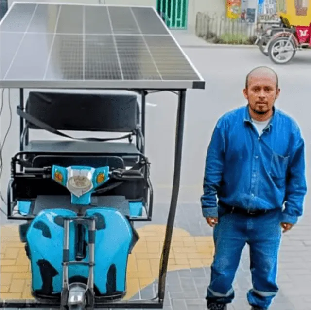 Piurano fabrica la primera mototaxi con energía solar y revoluciona el mundo de la mecánica