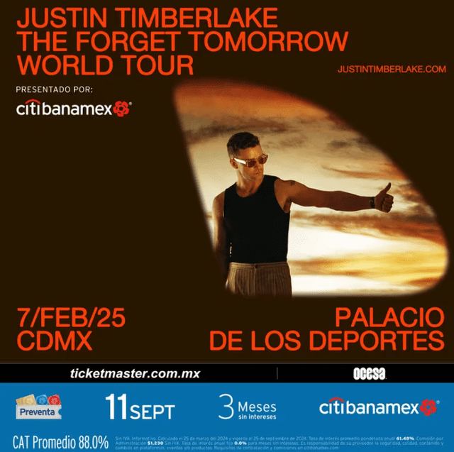 Justin Timberlake en CDMX 2025: fecha, sede, precios de boletos y más sobre su concierto en México.