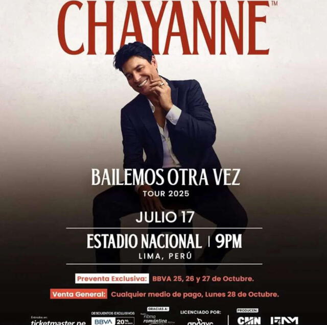 Chayanne llegará a Perú en el 2025.  