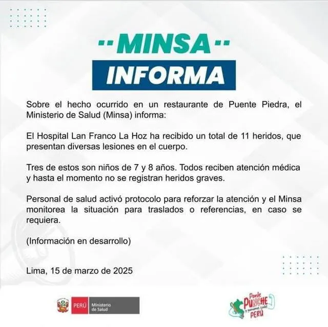 Explosión en Chepita Royal: granada detona en la entrada y deja 11 heridos, incluidos niños Explosión en Chepita Royal: granada detona en la entrada y deja 11 heridos, incluidos niños