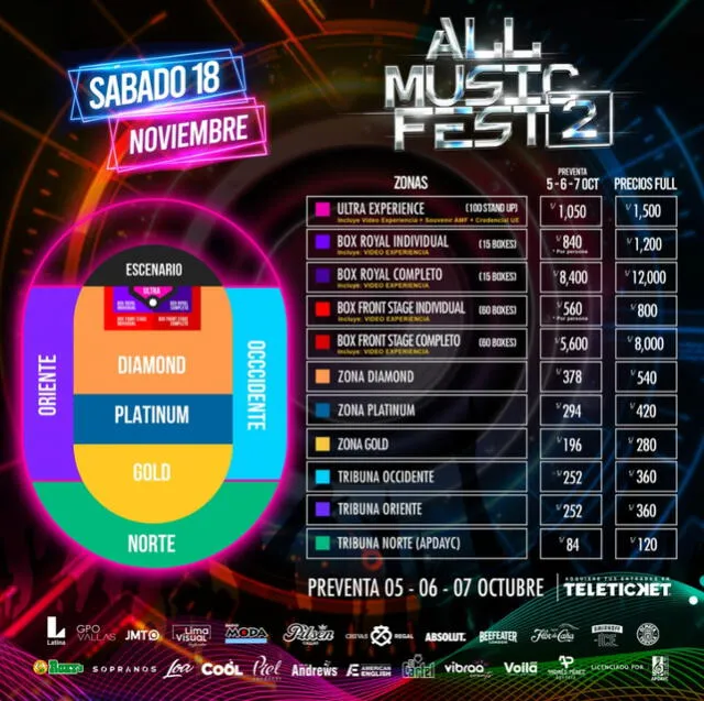 Precios para el All Music Fest 2.