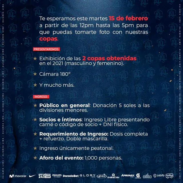 Alianza Lima abre las puertas de Matute por su aniversario. - FUENTE: Twitter. 