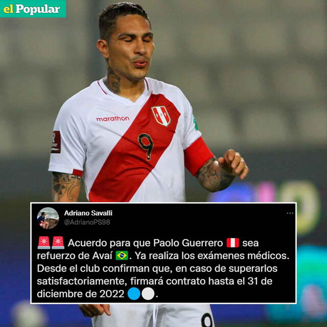 Paolo Guerrero encontró equipo y solo espera la firma. / FUENTE: Twitter.   