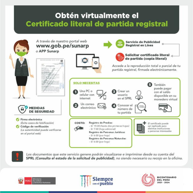  Aprende en simples pasos a solicitar tu partida registral. Fuente: Sunarp. 