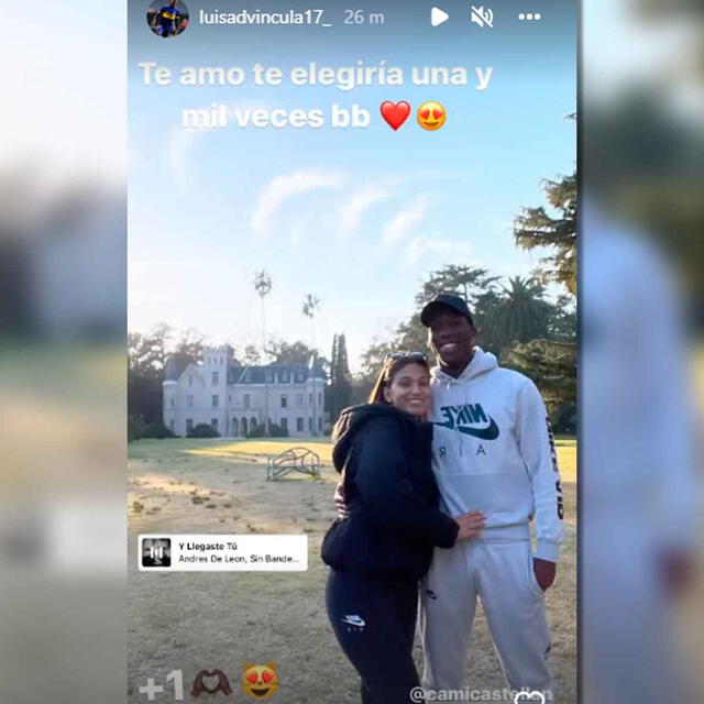 La publicación de Luis Advíncula y su novia Camila Castellan. / FUENTE: Instagram.   