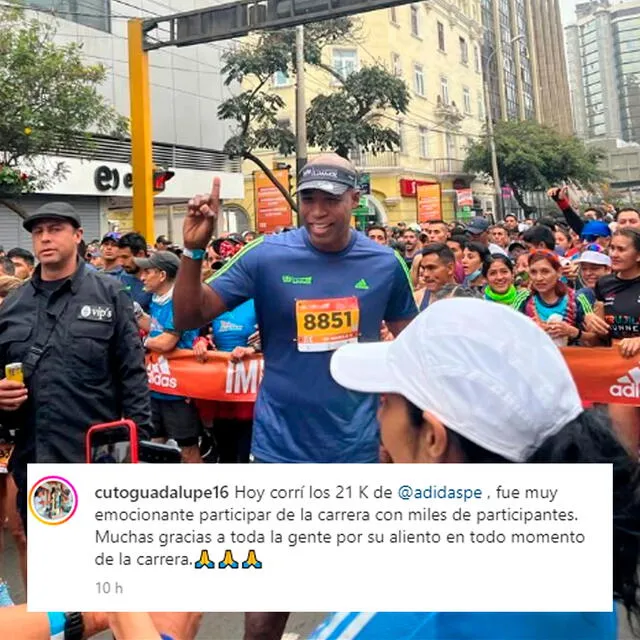 Cuto Guadalupe se hizo presente en la maratón. / FUENTE: Instagram. 