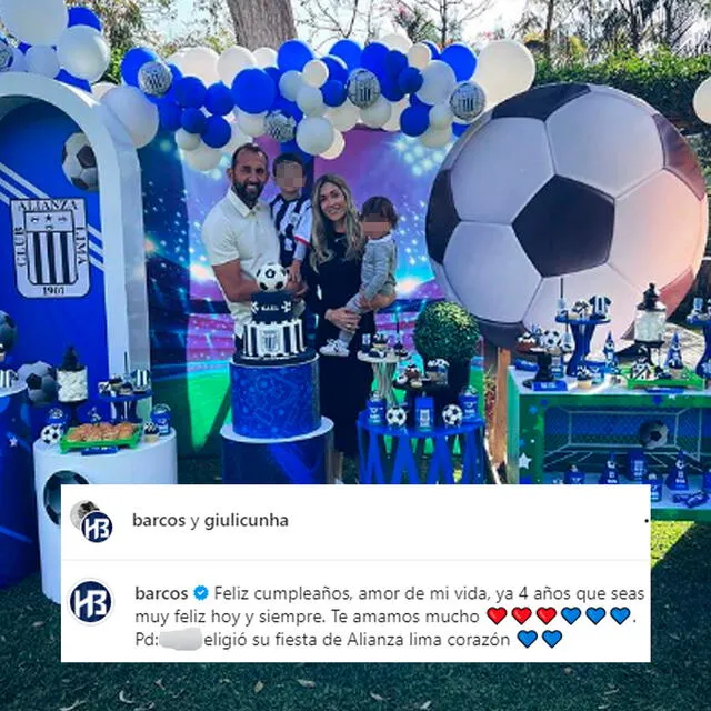 Hernán Barcos y Giuli Cunha realizaron fiesta temática para su hijo. / FUENTE: Instagram.   