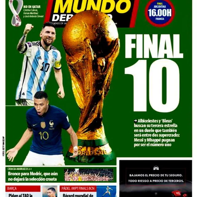 Mundo Deportivo reveló su portada a horas del partido. / FUENTE: Twitter.   