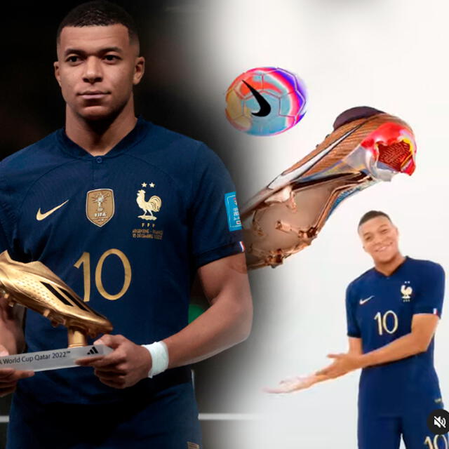 Kylian Mbappé lució unos botines especiales en el Mundial Qatar 2022. / Imagen: Composición EP.   