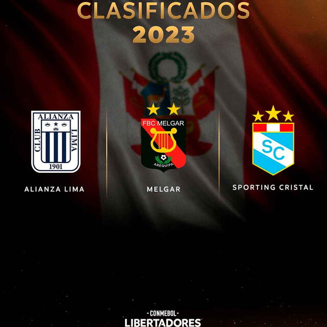 Los 3 clubes que representan al Perú.   