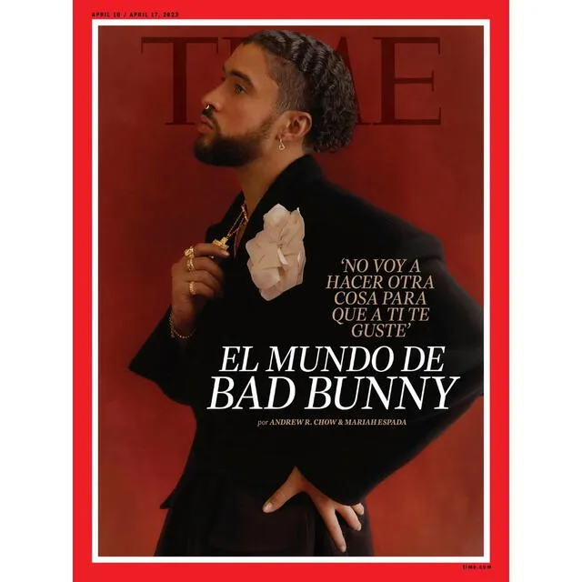  Bad Bunny como primer cantante en lograr una portada en español en la revista Time    