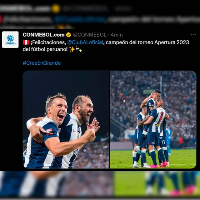 Conmebol saludó a Alianza por campeón del Apertura.   