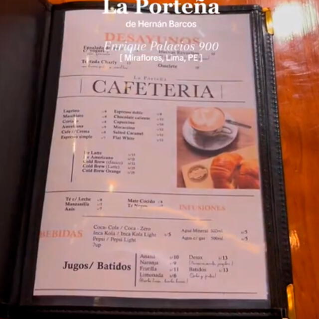 ¿Cuánto cuestan los productos en la cafetería de Hernán Barcos?