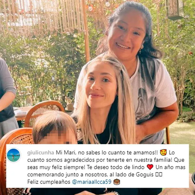 El tierno mensaje de Giuli Cunha para su niñera y amiga.