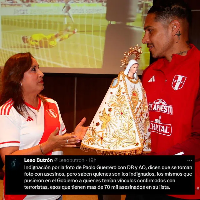 Leao Butrón tiene duro mensaje al ver a Paolo Guerrero con camiseta de Dina Boluarte