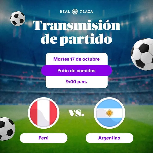 Estos son los centros comerciales que transmitirán GRATIS el Perú vs. Argentina