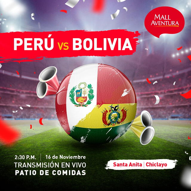 Perú vs. Bolivia: ¿Cuáles son los centros comerciales que transmitirá GRATIS el partido?