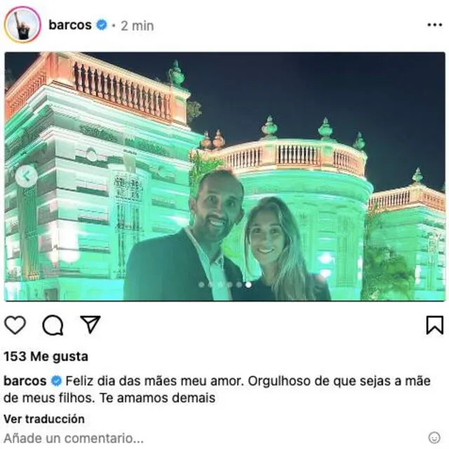 Hernán Barcos saludó a su esposa por el Día de la Madre. / Foto: Instagram.   