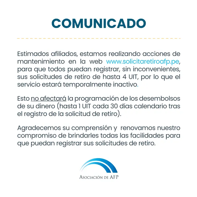 Retiro AFP 2024: ¿Está en peligro el primer pago tras la suspensión momentánea de la plataforma de la Asociación de AFP?