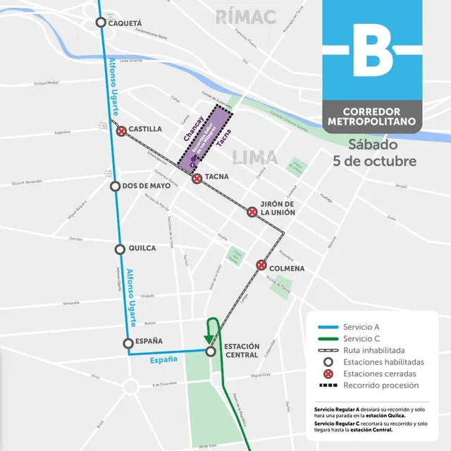 Primer recorrido Señor de los Milagros 2024: Desvíos y horario especial del Metropolitano y Corredores Complementarios