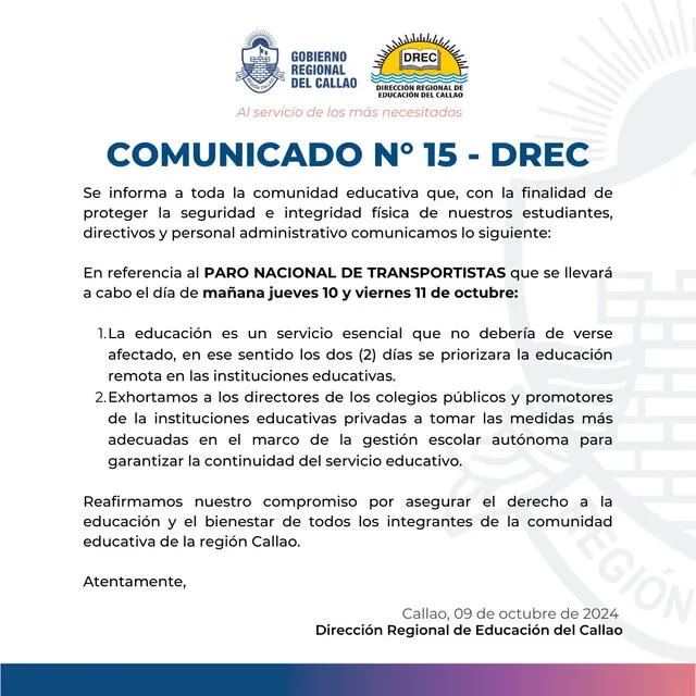 Minedu responde si habrá clases escolares este 10 y 11 de octubre: ¿Qué dijo la entidad?