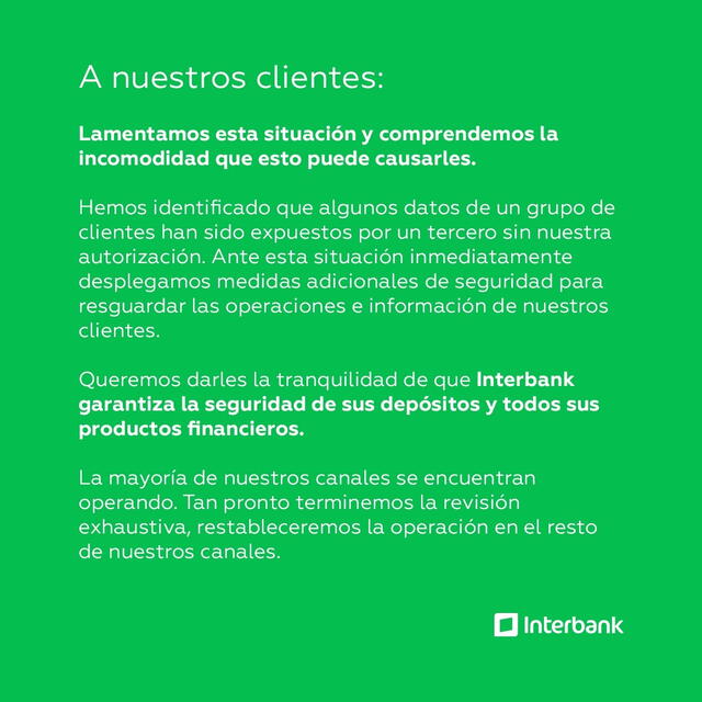 Interbank confirma hackeo en su sistema: 