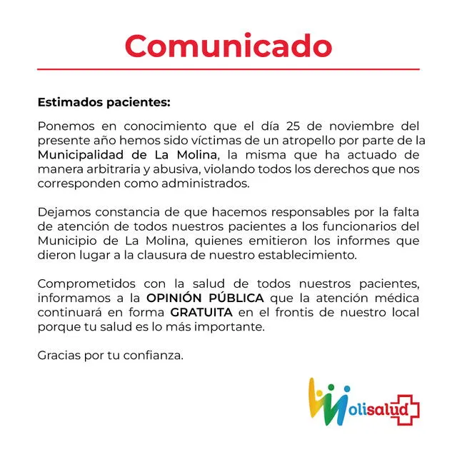 Comunicado Molisalud