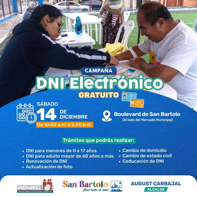 DNI electrónico GRATIS gracias a la Reniec en diciembre: revisa si eres uno de los AFORTUNADOS y dónde recogerlo