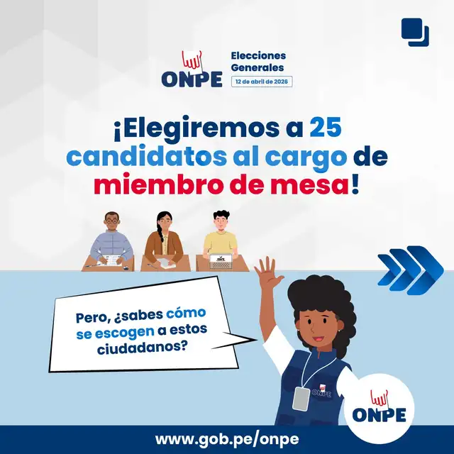 ONPE define a los candidatos para miembros de mesa.