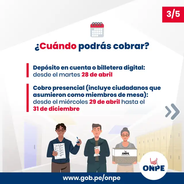 ONPE inicia pago a miembros de mesa.